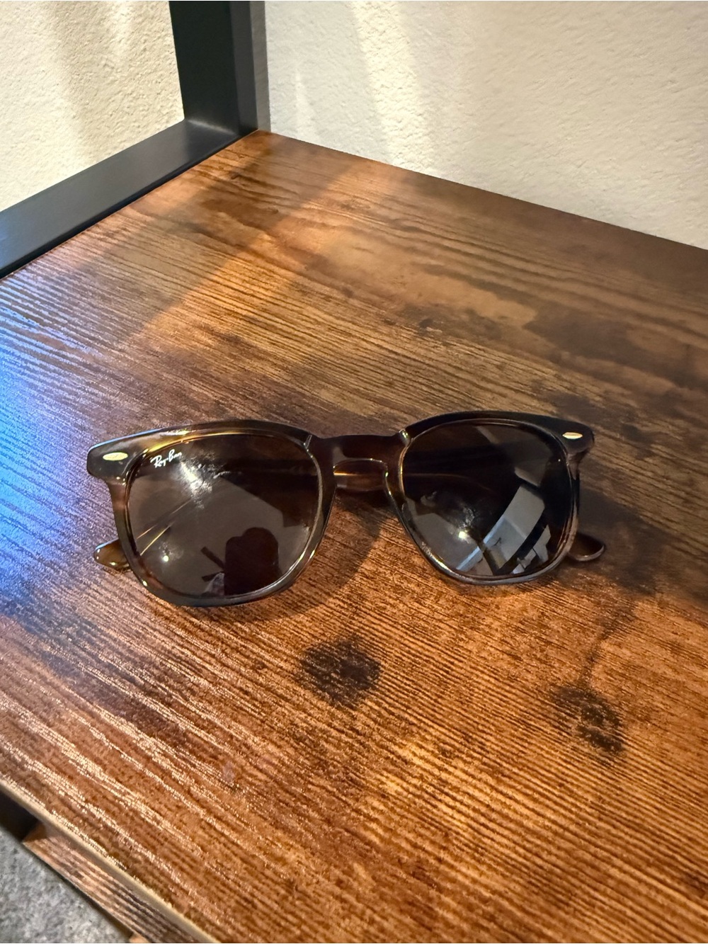 Ray-Ban Brown Tortoiseshell Frame Sunglasses with Dark Lenses